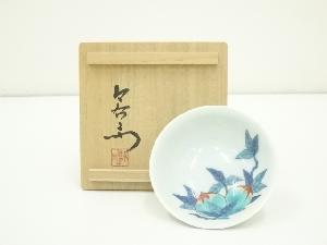 今泉今右衛門造　桃絵盃（共箱）